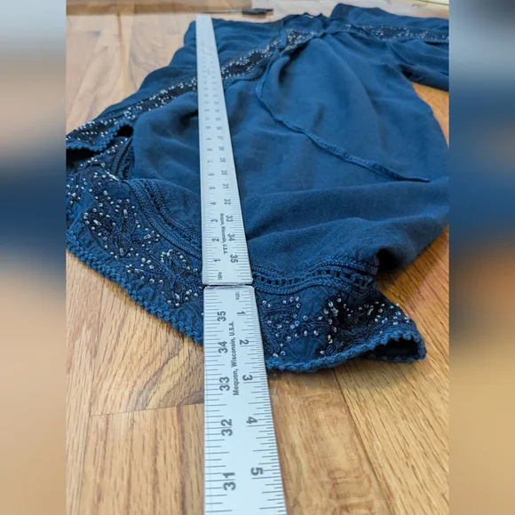 Magic Black Wide Leg Pants with Elegant Flow Beaded 100% Rayon One Size - Picture 12 of 14